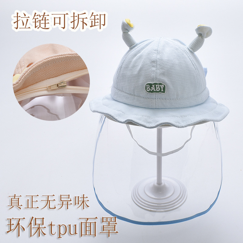 Picture of Newborn Baby Protective Face Cover Going Out Baby Anti-Droplet Hat Summer Sun Protection Hat Spring and Autumn