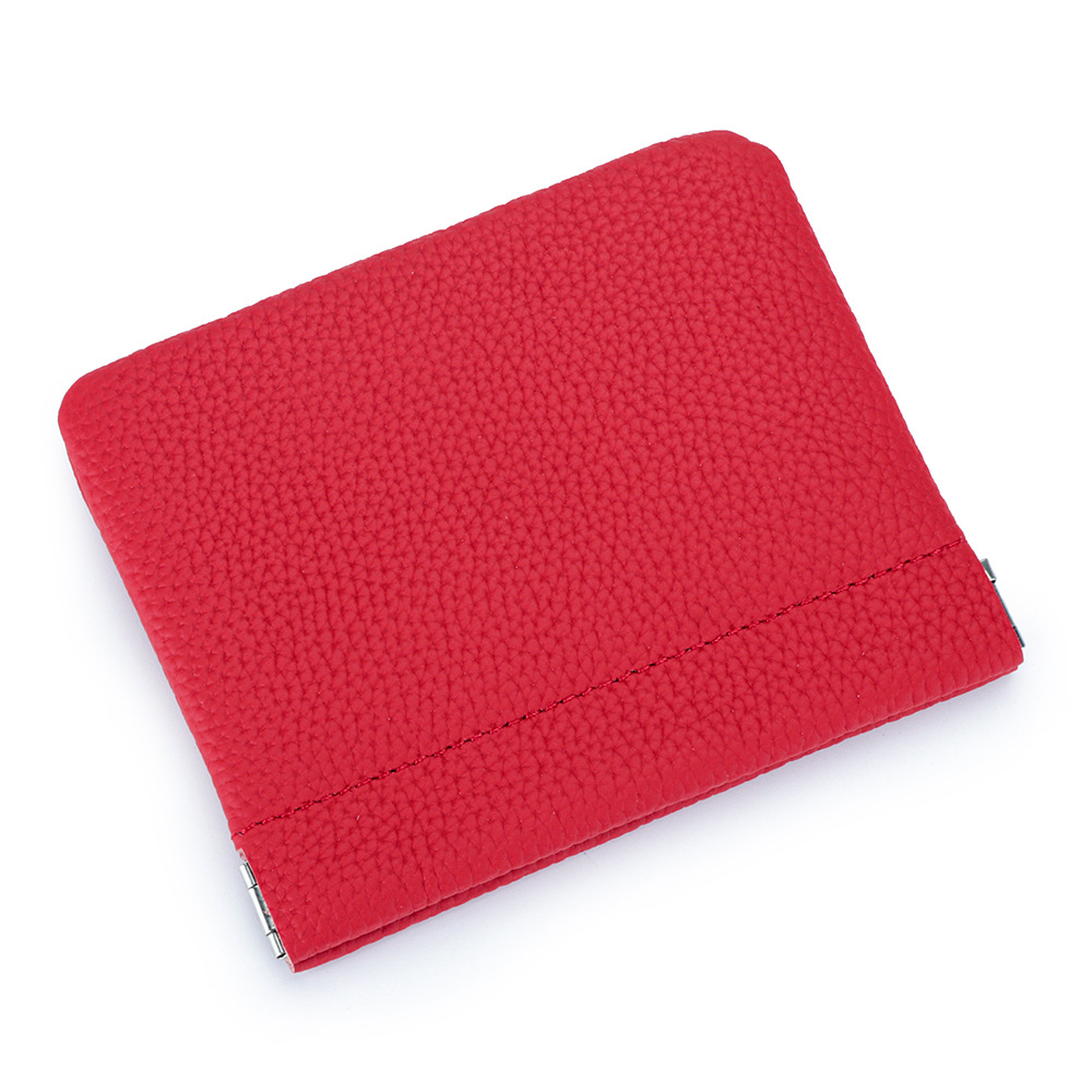 Picture of Genuine Leather Short Mini Coin Purse Women's Small and Ultra-thin Automatic Closure Shrapnel Coin Bag Key Lipstick Storage Bag