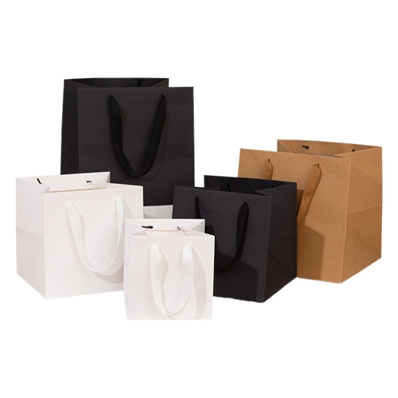 Kraft Paper Bag Fruit Flower Packaging Bag Wide Bottom Large Baking Takeaway Tote Bag Gift Square Bag Wholesale