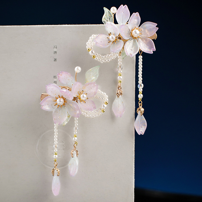 Han Dynasty Headdress for Women, Tassel Clip, Ancient Style Hair Accessories Clip, Elegant Girl, Simple New Costume with Not Inlaid
