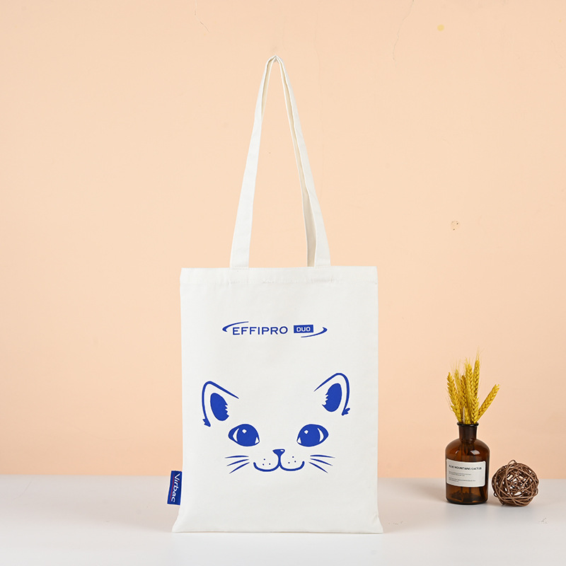 Cute cartoon pet portable canvas bag fashion handbag polyester cotton canvas bag large capacity shopping bag printed logo