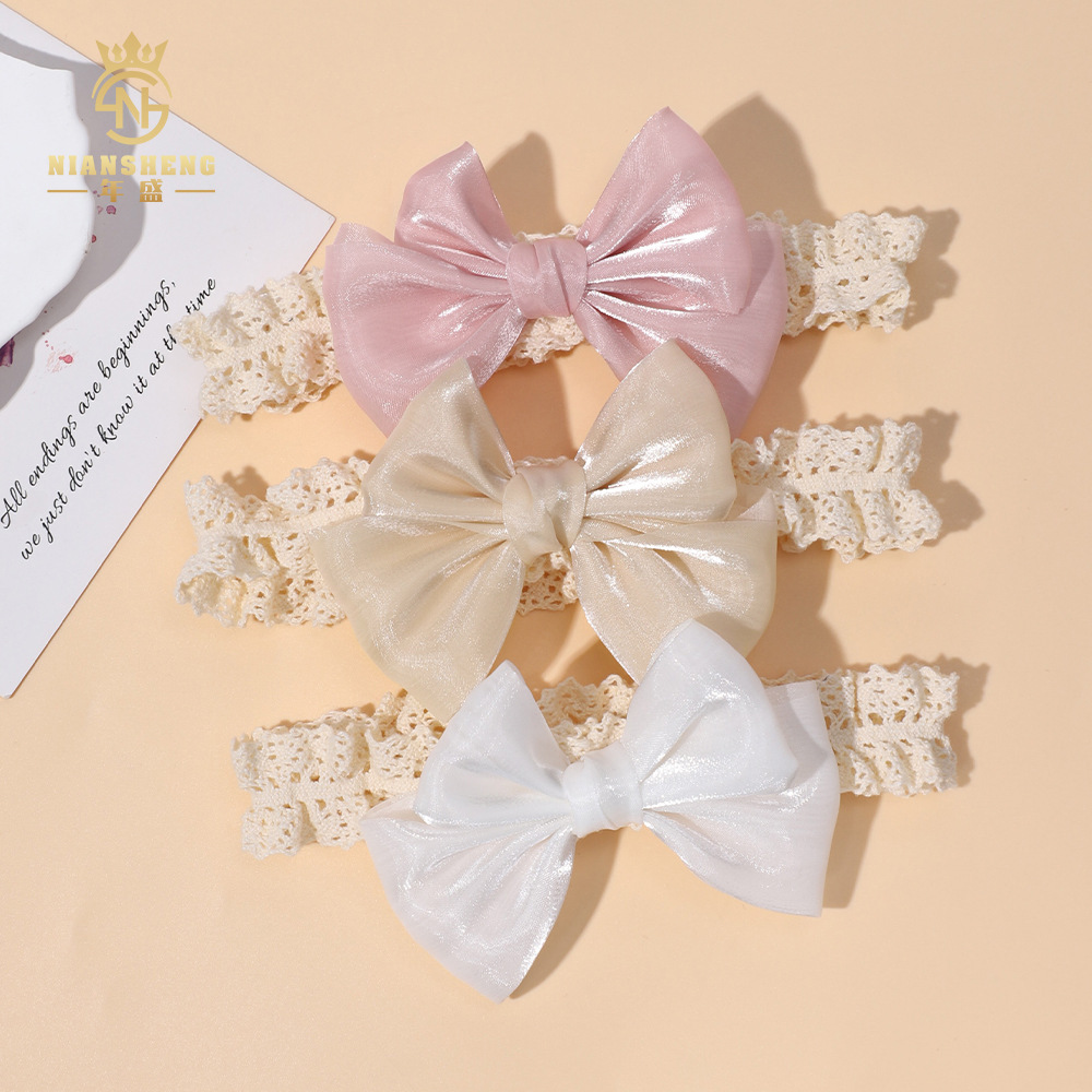2024 New Style Hair Band Korean Style Cute Fashion Multi-color All-match Elegant Baby Girl Children's Bow Headwear Hair Ring