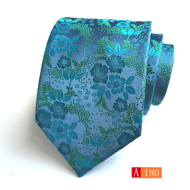 Picture of Source manufacturers polyester jacquard material men's tie big flower spike fashion tie in stock wholesale