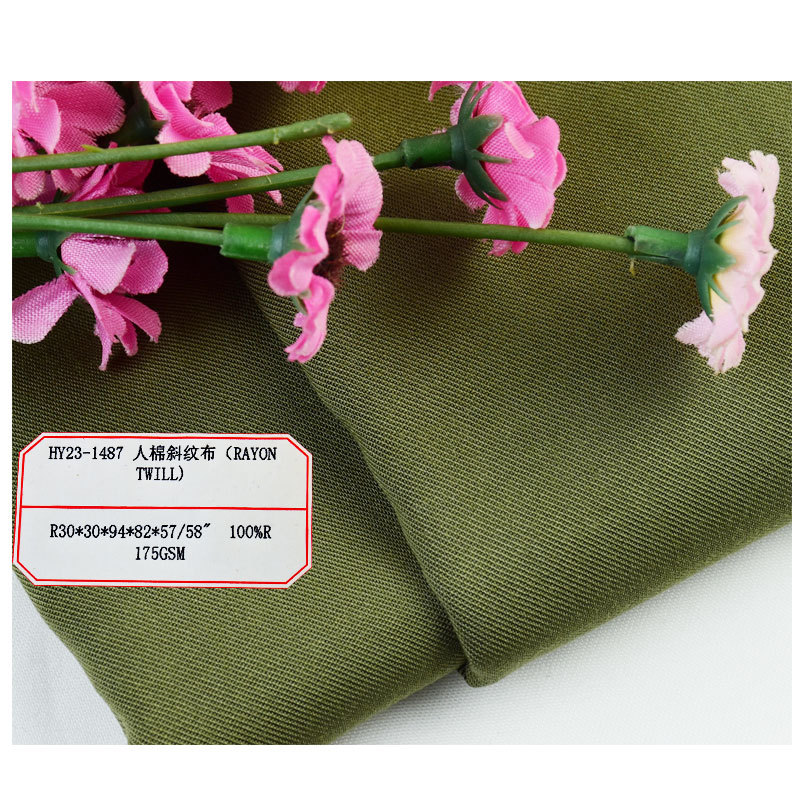 100%R rayon twill 175GSM 30 pts rayon woven fabric spring and summer women's dress skirt shirt fabric