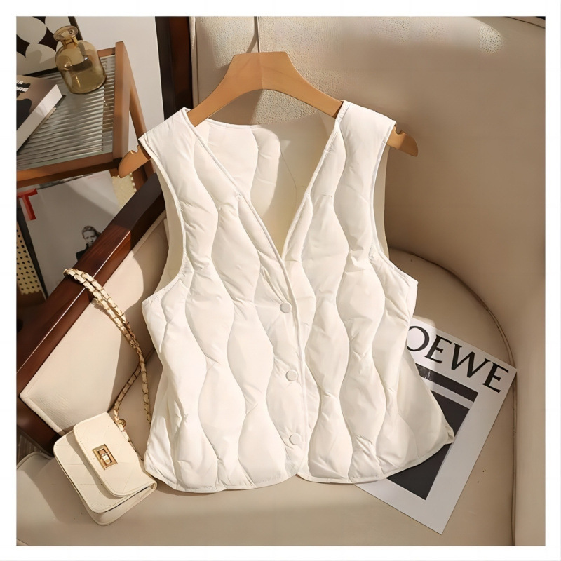 Picture of Light Vest for Inside and Outside Wear 2024 New Spring Autumn and Winter Ware Warm Cold-proof Button Cotton-padded Coat for Women