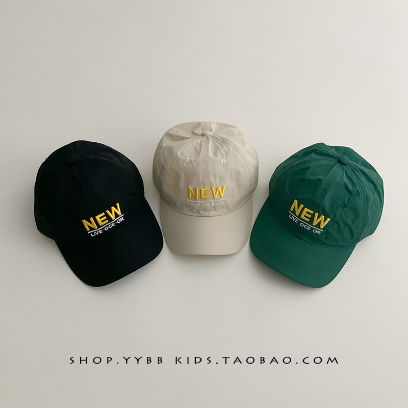 Korean ins Spring and Autumn Children's Quick-drying Baseball Cap Boys and Girls Baby Hat Sunscreen Summer Sunshade Letter Cap