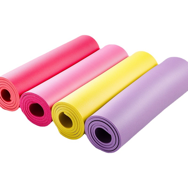 Factory wholesale high density NBR yoga mat beginners men and women non-slip solid color dance fitness exercise yoga supplies
