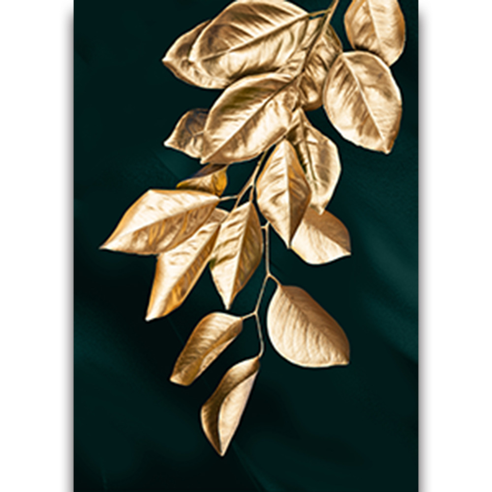 Picture of Source Factory Black Gold Leaves Living Room Hanging Painting Nordic Landscape Canvas Core Wholesale Abstract Restaurant Decorative Painting