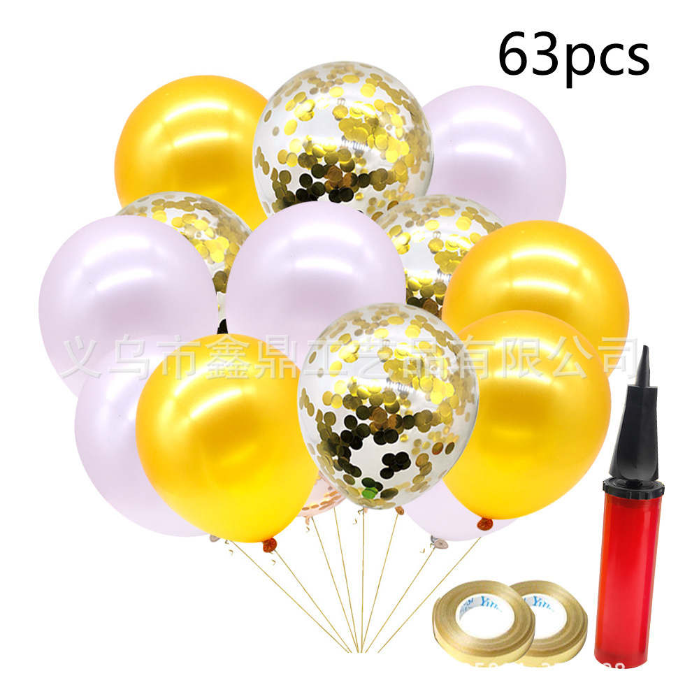 Picture of Amazon Letter Flag Banner Balloon Rain Silk Curtain suit Black Gold Birthday Party Party Decoration Arrangement Supplies