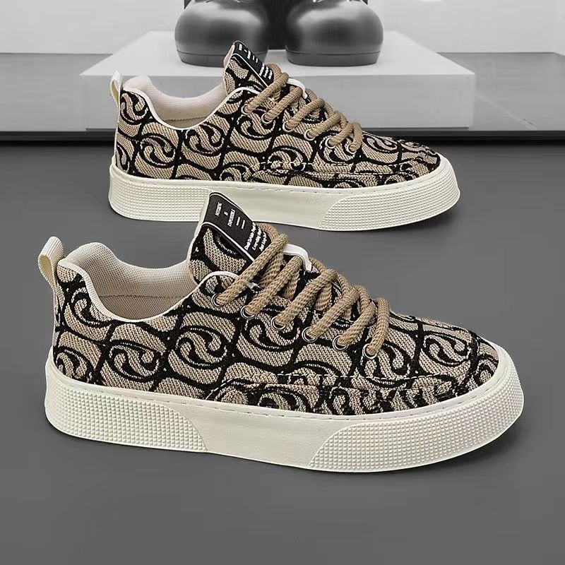 National Trendy Men's Spring New All-match Breathable Low-top Embroidered Cloth Shoes Men's Breathable Sports Casual Canvas Sneakers