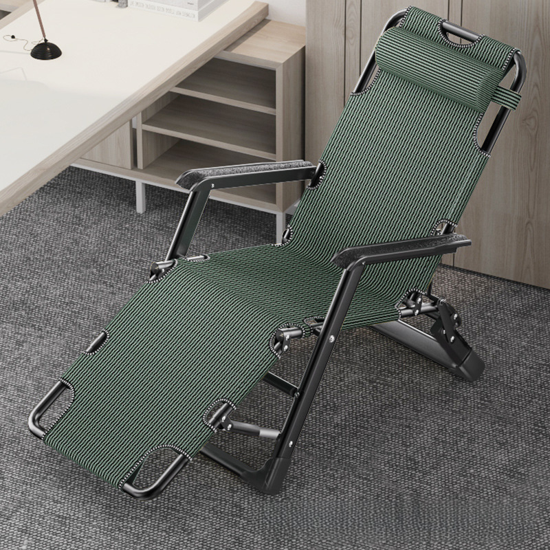 Recliner Folding Bed Chair Single Office Nap Lunch Break Bed Back Beach Chair Lazy Backrest Leisure Chair