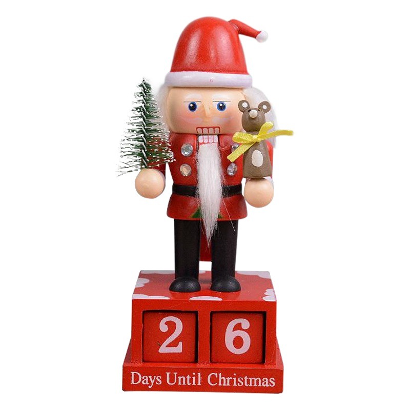 Christmas creative wooden walnut soldier countdown calendar doll counter desktop ornaments children's toys small gifts