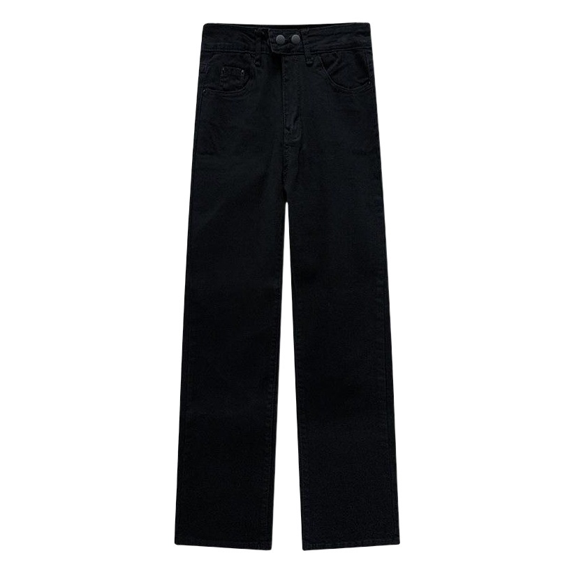 Autumn and Winter New Slimming Tall Japanese Straight Pants Chic Women's High Waist Loose Black Denim Trendy Smoke Pants