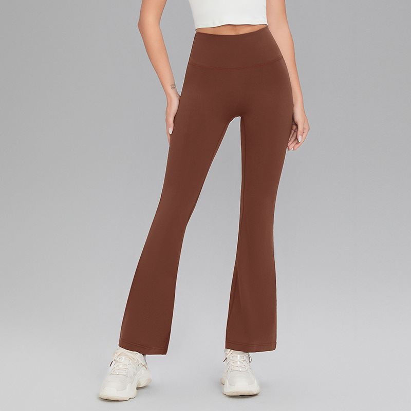 Picture of Lycra High-elastic Naked Shark Pants Hip-lifting High Waist Slimming Wide Leg Sports Fitness Flared Pants Women's Outer Wear Yoga Pants