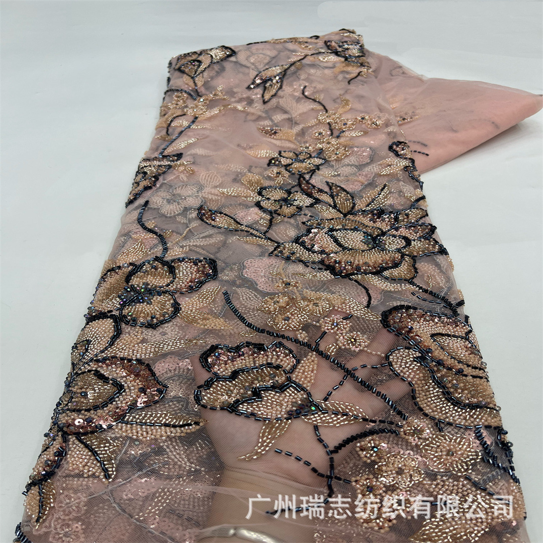 Middle Eastern robes Colored beads, tubes, mesh embroidery, lace, handmade DIY cheongsam fabrics, AliExpress fabic lace