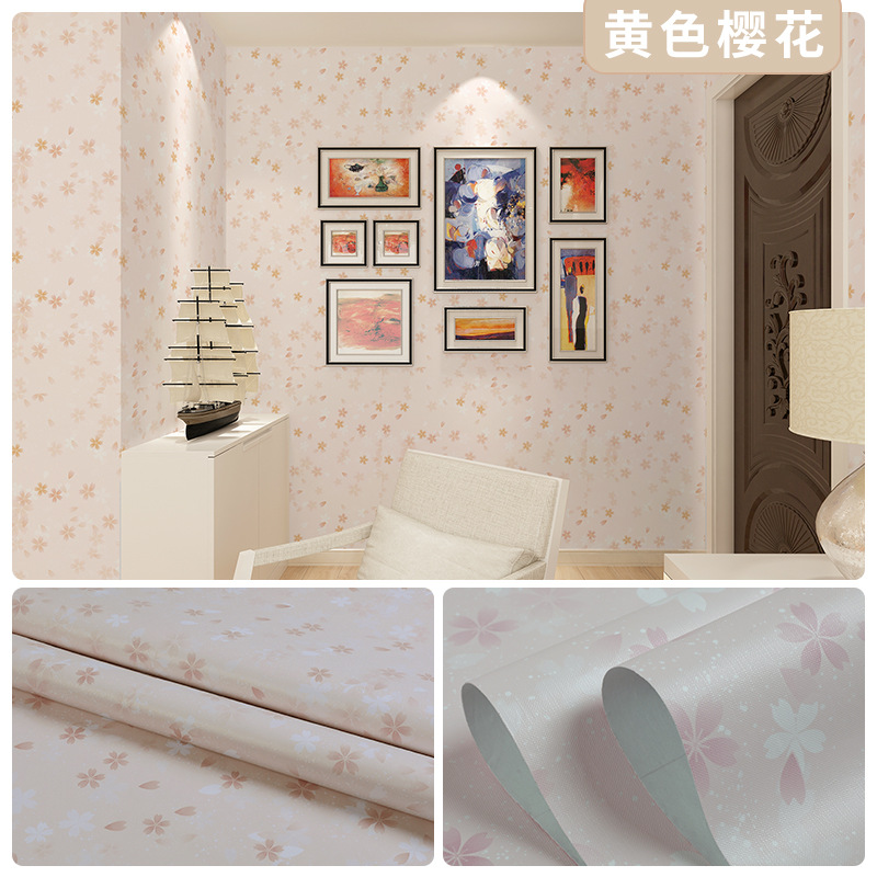 Picture of Wallpaper Self-adhesive Waterproof Moisture-proof Bedroom Background Wall Wallpaper Living Room Bedroom Dormitory Children's Room Cartoon Decorative Wall Stickers