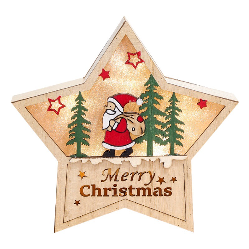 Cross-border Christmas decorative ornaments with lights luminous Old Man snowman Christmas creative window home desktop decorations