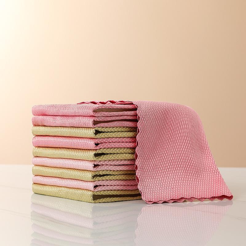 Picture of Special fish scale cleaning cloth for glass cleaning, household cleaning cloth, kitchen oil-removing seamless absorbent towel