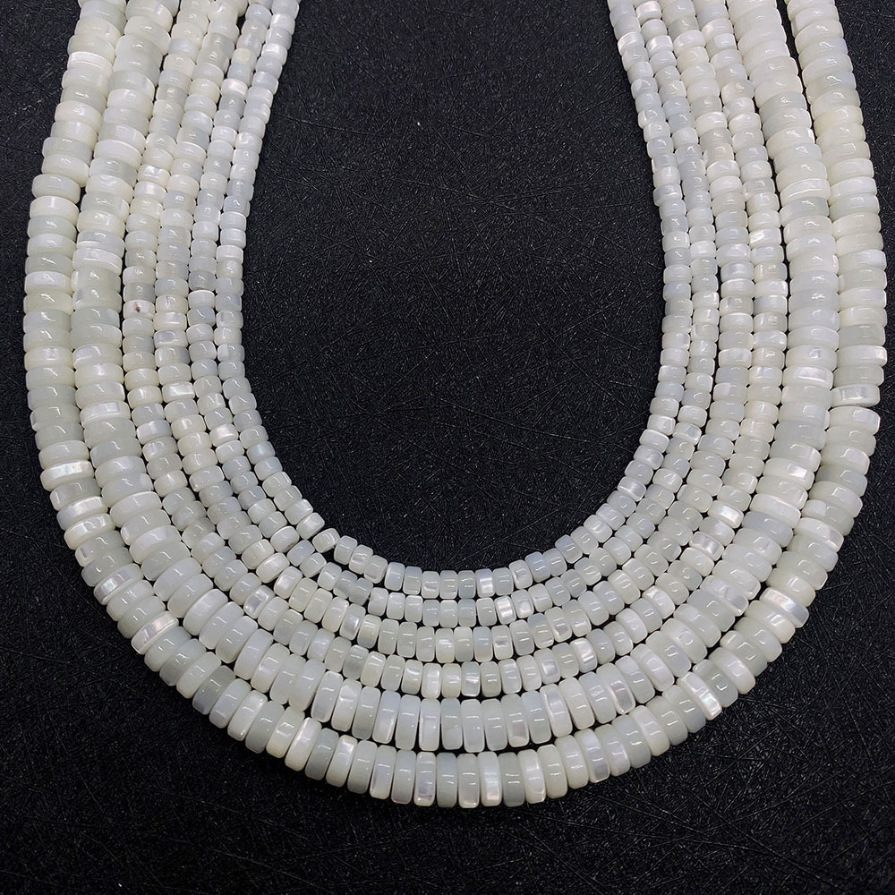 Picture of Amazon Explosions Natural Sea Water Shell Polished Beads White Butterfly Shell Wheel Beaded DIY Necklace Bracelet Accessories