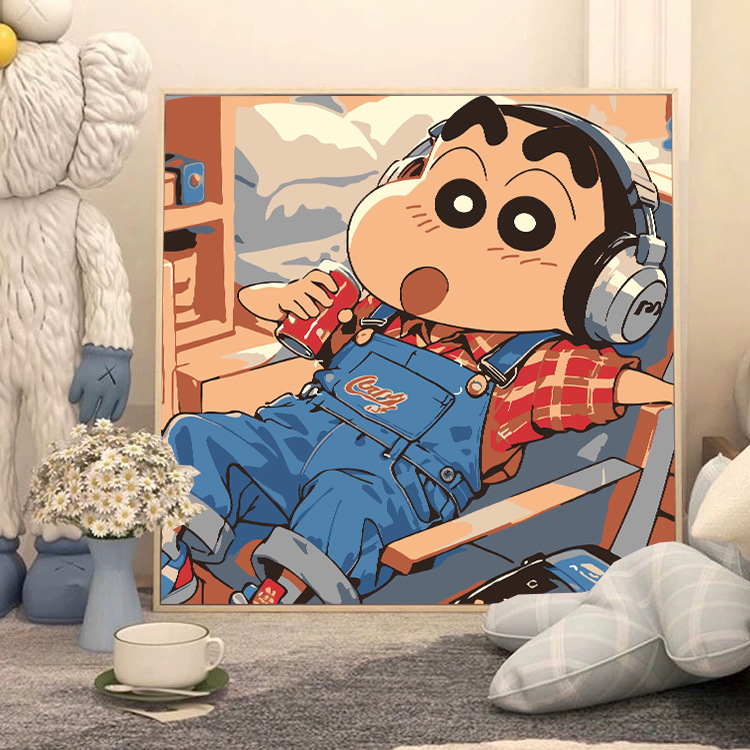 Picture of The child prodigy of Naohai diy digital oil painting manual coloring animation Ao C Naozha oil painting decorative painting