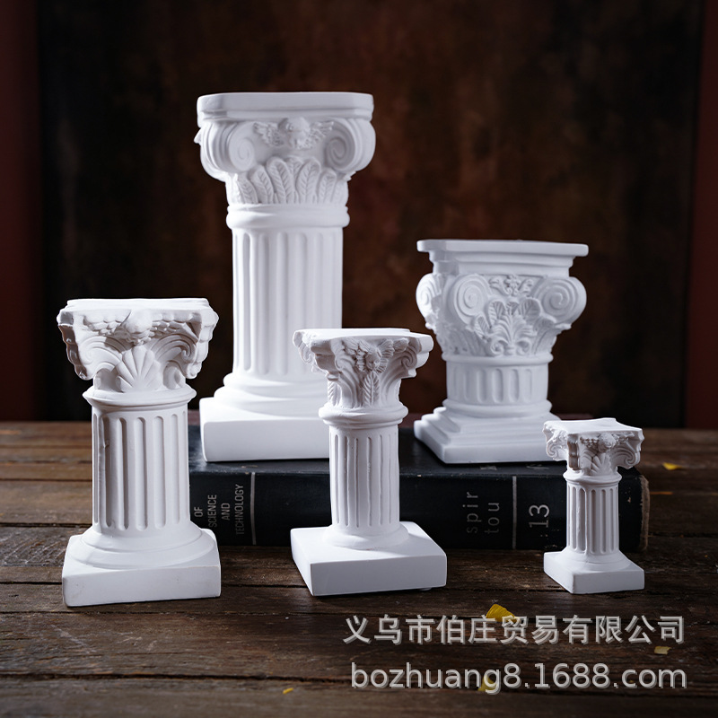 Picture of Nordic Roman Column Candlestick Little Angel Photo Props Background Home Living Room Desktop Decorations