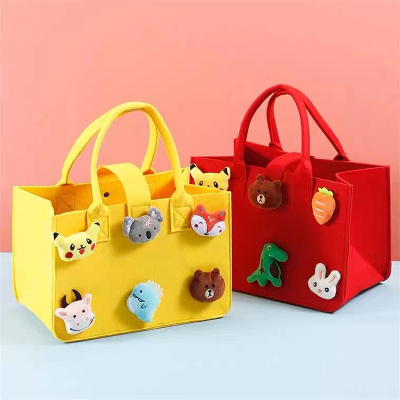 100-Day Banquet Gift Handbag Full Moon Diaper Decorative Bag Gift Bag Wholesale Cartoon Companion Gift Bag Felt Bag