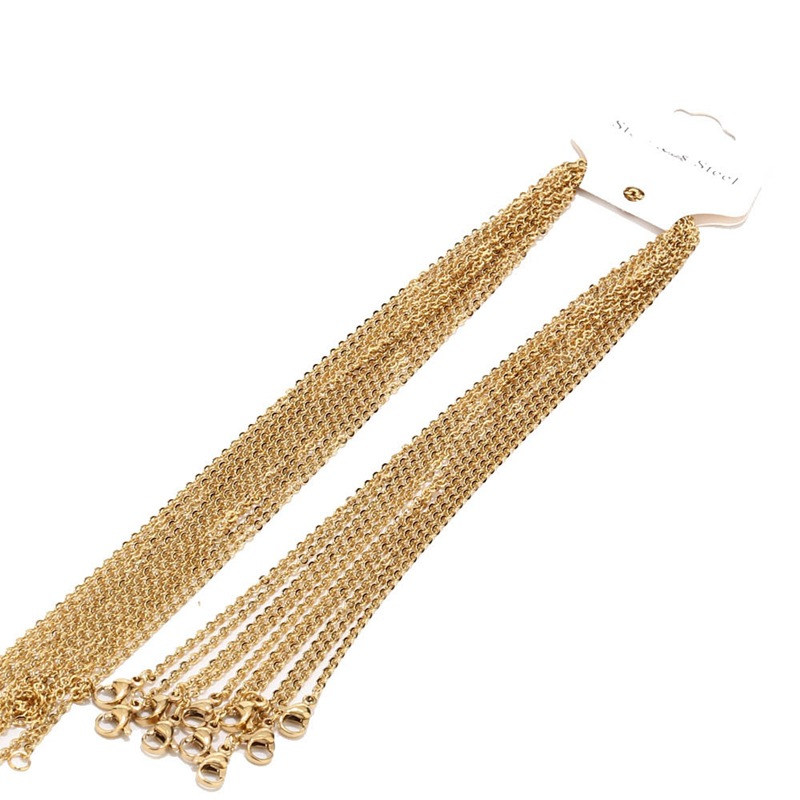 Picture of Wholesale Hanging Chain Cross Chain Flat O Chain O-Shaped Chain Thin Chain Pendant Necklace Lobster Clasp Accessories