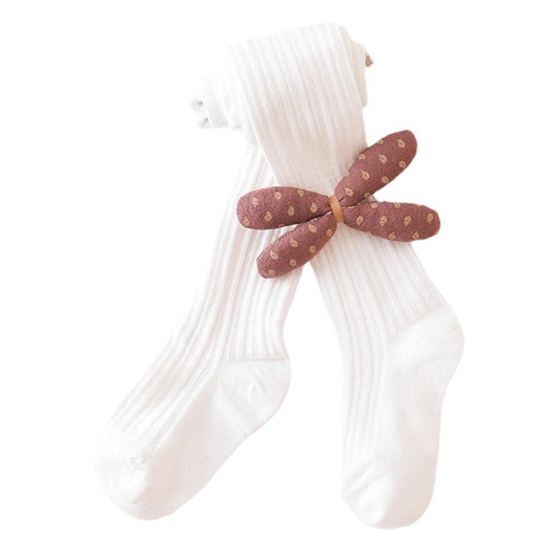 0-10 years old children's pantyhose wholesale spring and autumn girls' pantyhose Class a cotton dragonfly wings knot children's pantyhose