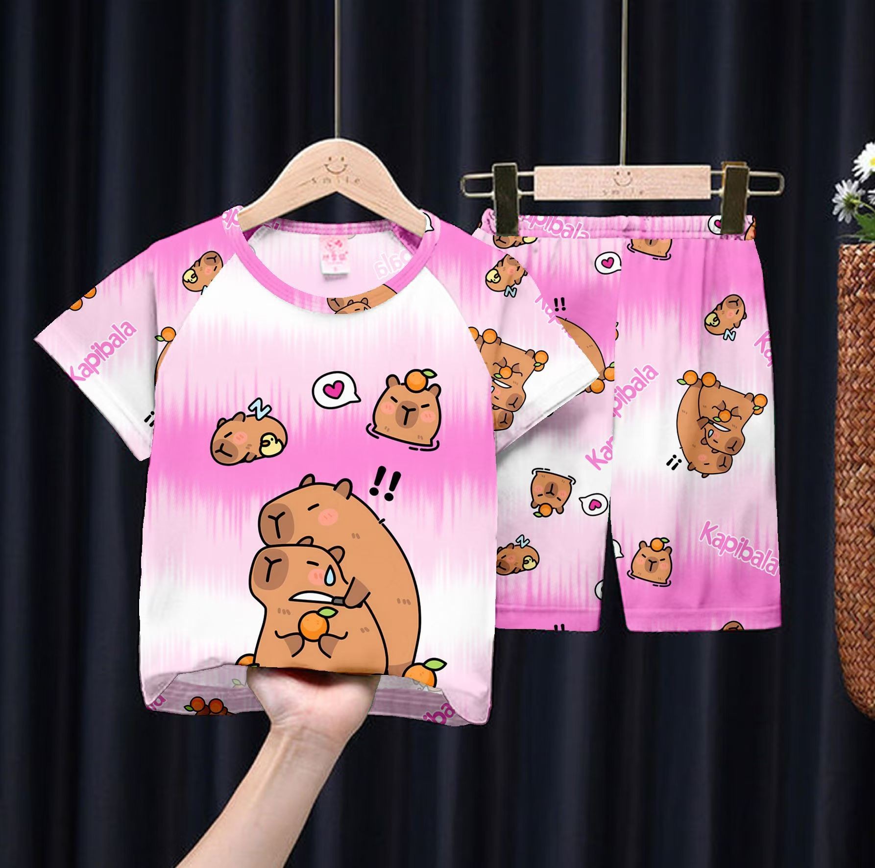 Picture of Wholesale Summer Children's Pajamas Cartoon Girls Short-Sleeved Shorts Thin Boys Casual Middle and Large Children's Suits Home Clothes