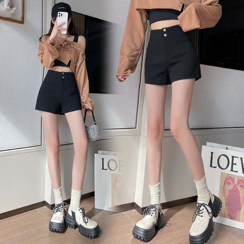 Summer Korean style new fashion outerwear high waist A- line bottoming boot pants casual slimming suit long leg shorts for women
