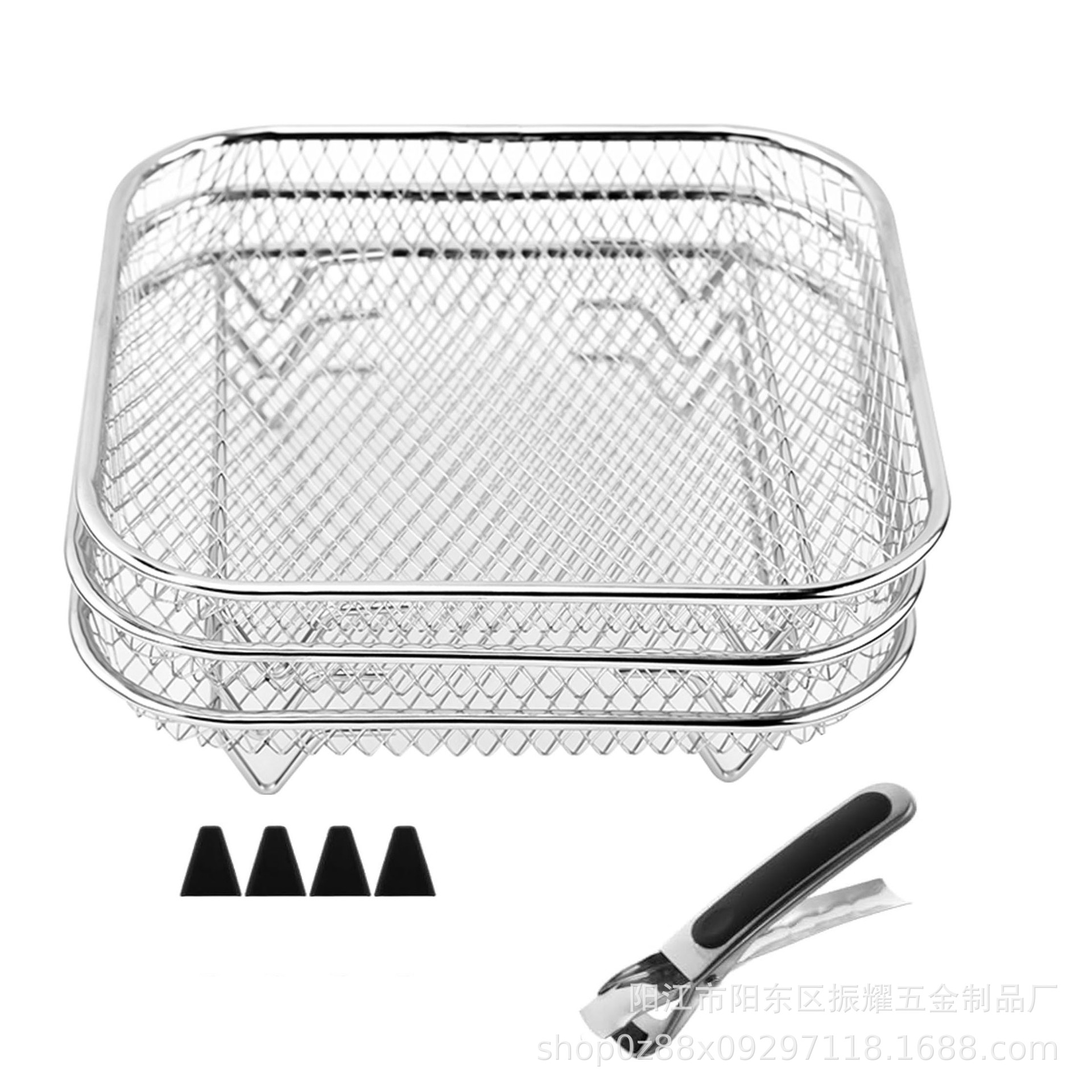 Picture of Multifunctional Air Fryer 304 Stainless Steel Edging Process Accessories Grill Steam Rack Multi-Layer Universal Kitchen Utensils