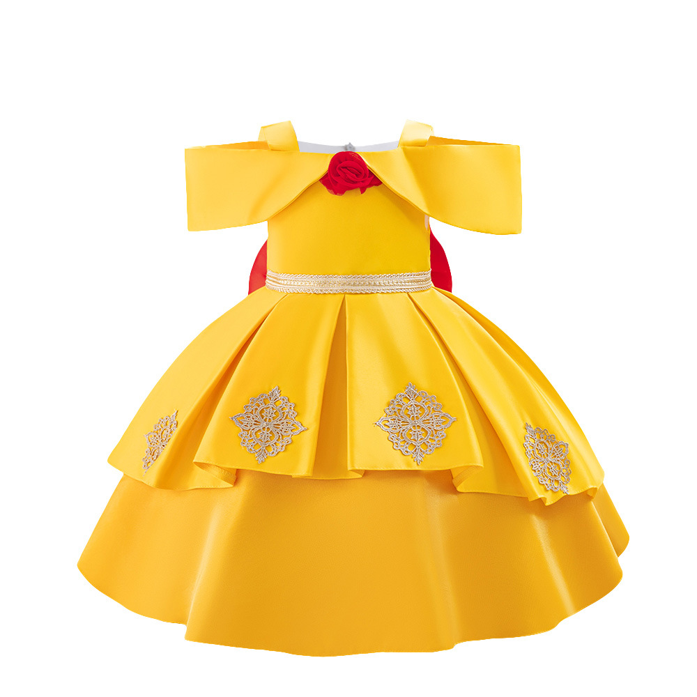 Picture of Wholesale Bell Princess Baby Puff Dress Children's Dress Beauty and Beast Girls Baby Princess Dress