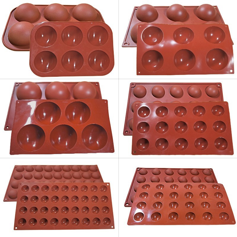 Sanxin 6 even semi-circular French mousse cake silicone mold DIY15 hole round ball sandwich chocolate mold
