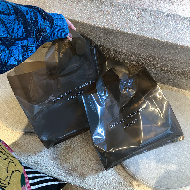 Transparent Custom Wholesale Bag Plastic Tote Bag for Clothing Store Packaging Plastic Bag for Women Clothes Shopping Plastic Bag for Children