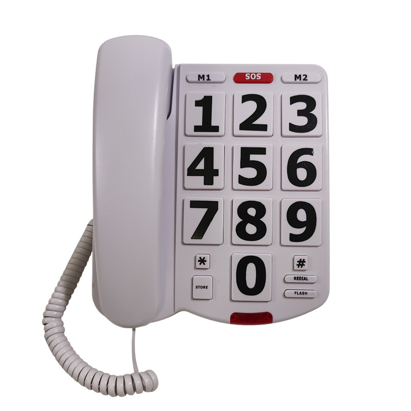 Picture of Home landline large number large button elderly fixed wired telephone three groups of speed dial large discount