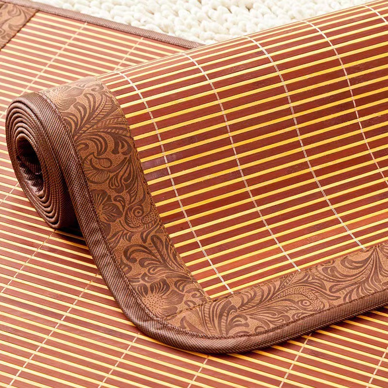Bamboo Mat Folding 1.95m Street Stall Ice Silk Mat Straw Mat Household Mat Summer Student Dormitory Wholesale