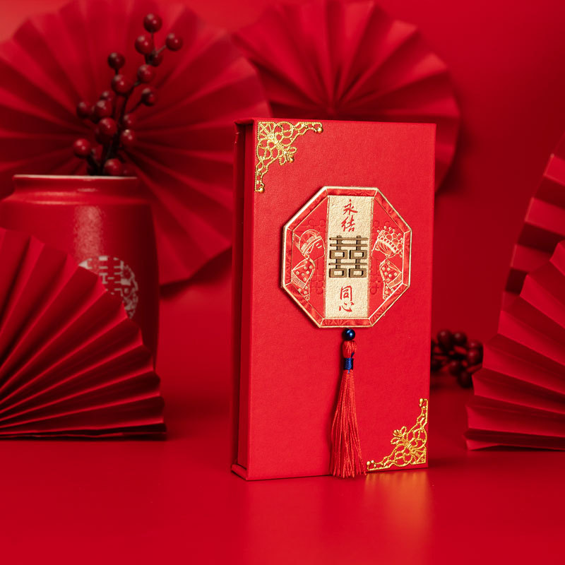 Picture of 2025 New Wedding High-End Red Envelope, Modified Gift, 10,000 Yuan Red Envelope, Wedding Gift, Gold Box, Color Gift Box, Souvenir