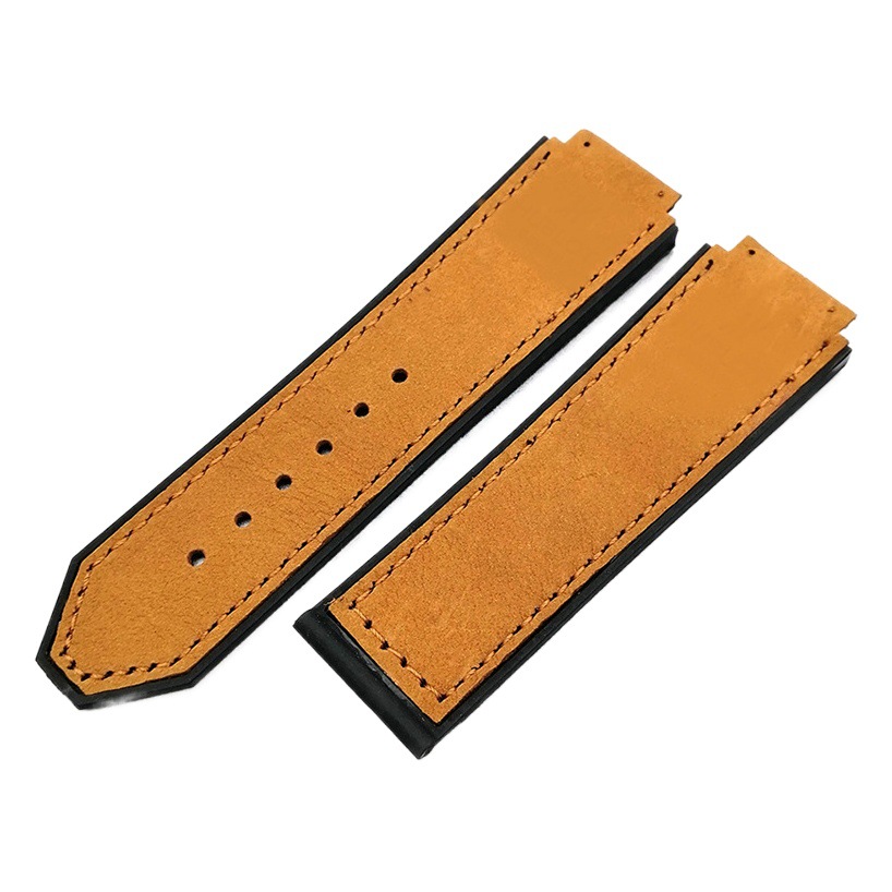 Watch Accessories Substitute Hengbao Silicone Leather Frosted 25X19 Rubber Cowhide Strap for Men