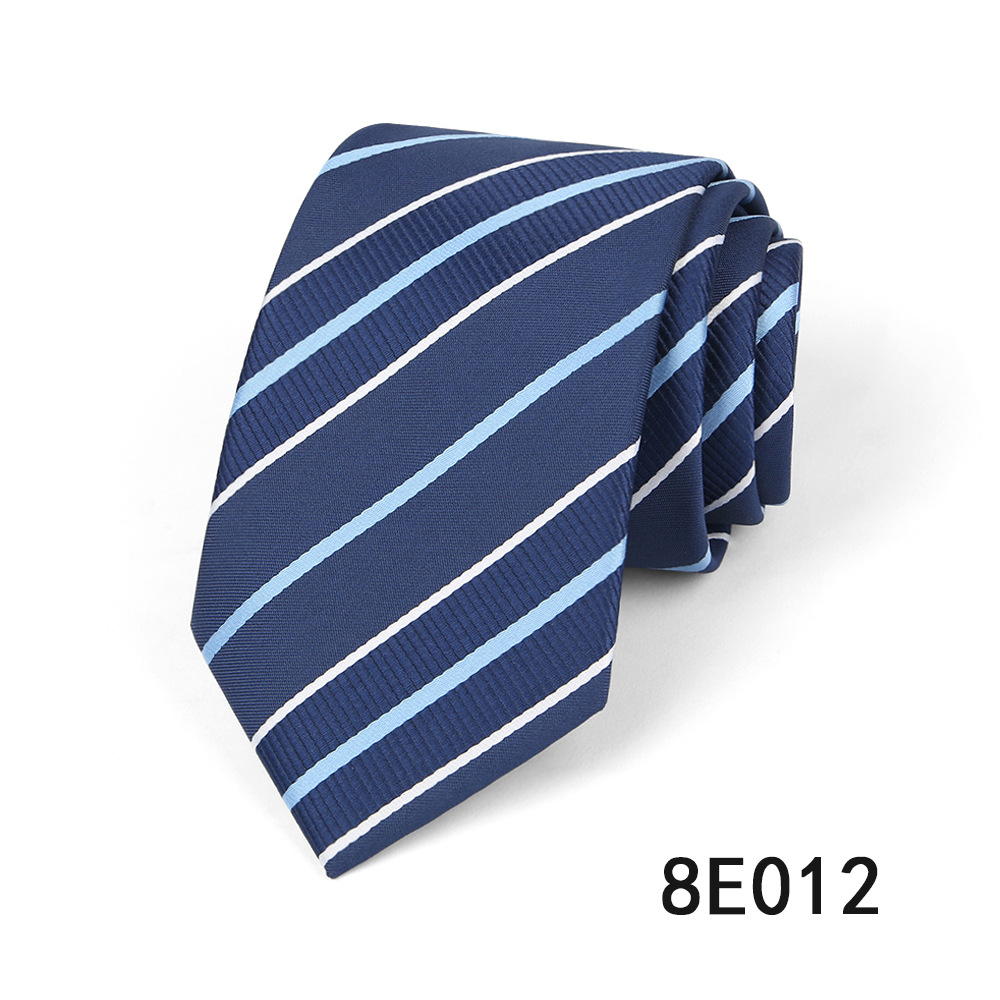 Picture of Men's Tie Business Casual Stripesd Tie 8cm Polyester Jacquard Embroider Print Tie Wholesale Formal Wear