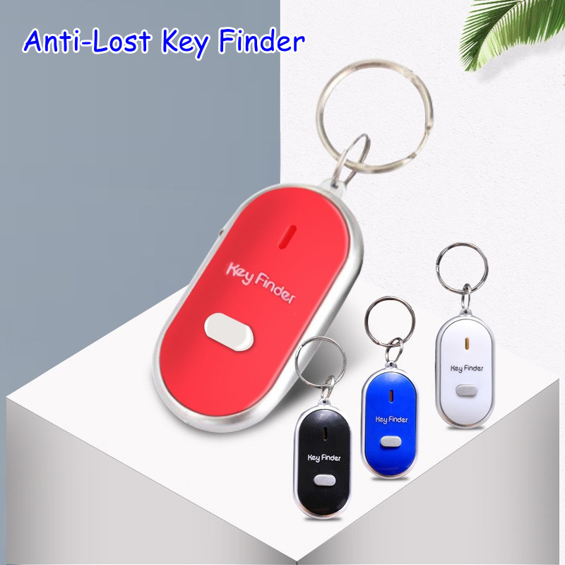 Cross-Border Led Light Key Anti-Lost Device Whistle Key Finder Keychain