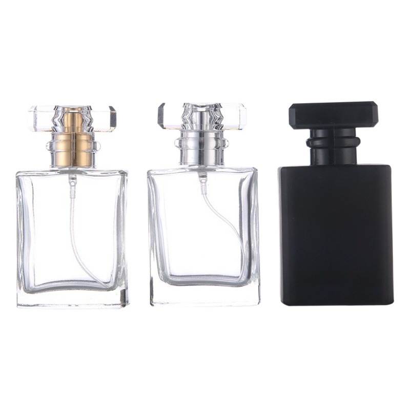 Picture of 30ml50ml flat square bottle glass perfume bottle liquid spray perfume bottle glass cosmetic empty bottle