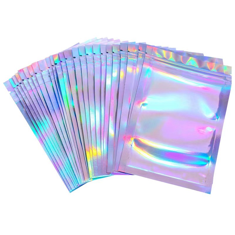 Picture of Cross-border Thickened Non-porous Colorful Laser Self-sealing Bag Yin and Yang Bone Bag Zipper Bag Jewelry Pocket Plastic Packaging Bag