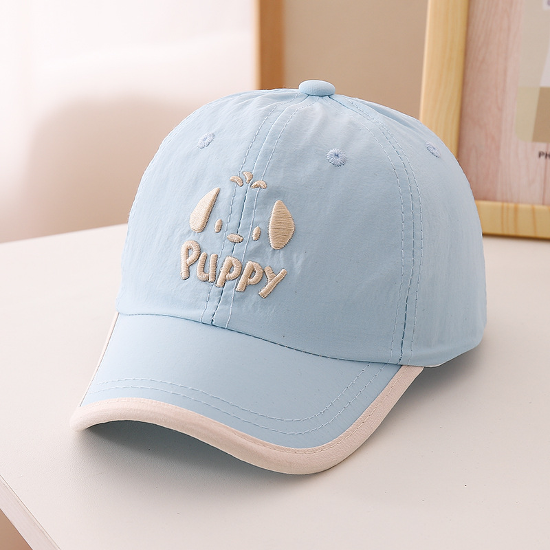 Picture of puppy embroidered puppy children's net cap boys baby cap summer girls sunscreen thin baseball cap sunshade
