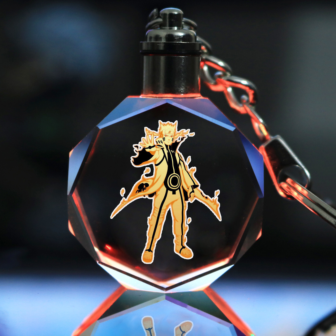 Picture of Naruto Peripheral Pendant Naruto Kakashi Sasuke I Ailuo Animation Luminous Crystal Keychain Wholesale