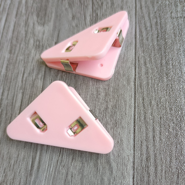 Picture of Internet Red Triangle Clip Student Test Paper Storage Side Angle Clip Folder Stationery Book Anti-roll Artifact Office Long Tail