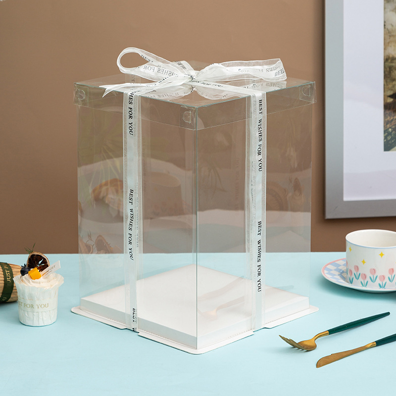 Picture of Wholesale transparent cake box 4 inch 6 inch 8 inch 10 inch 12 inch birthday cake box baking box height