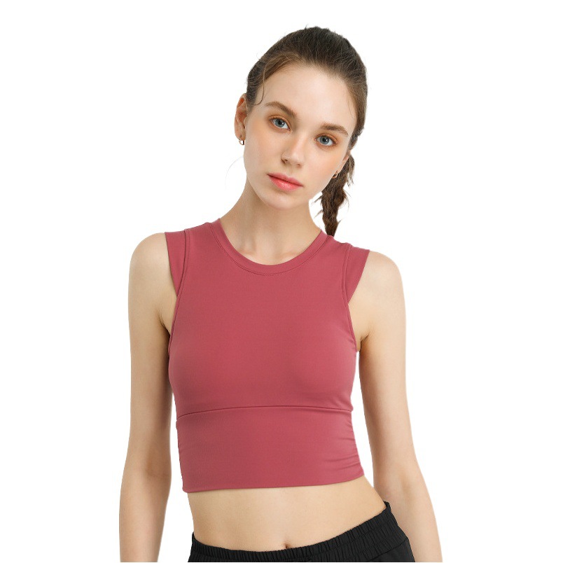 Cross-border new yoga clothes women's shockproof push-up sports running fitness training quick-drying vest with chest pad