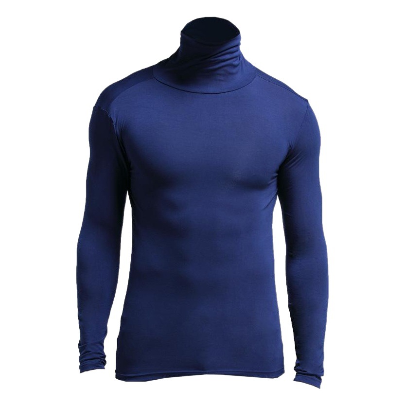 One-Piece Neck Top High Collar Warm Clothes Men's Warm Autumn Clothes Autumn and Winter Long Sleeve Thin Tight Base Shirt Solid Color