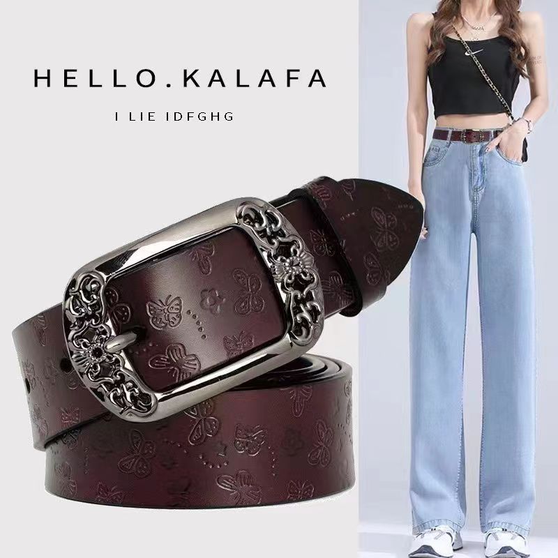 Belt New Style Women's Retro Belt Versatile Decorative Pin Buckle Waist Cincher Korean Version Casual Jeans Cross-Border Exclusive