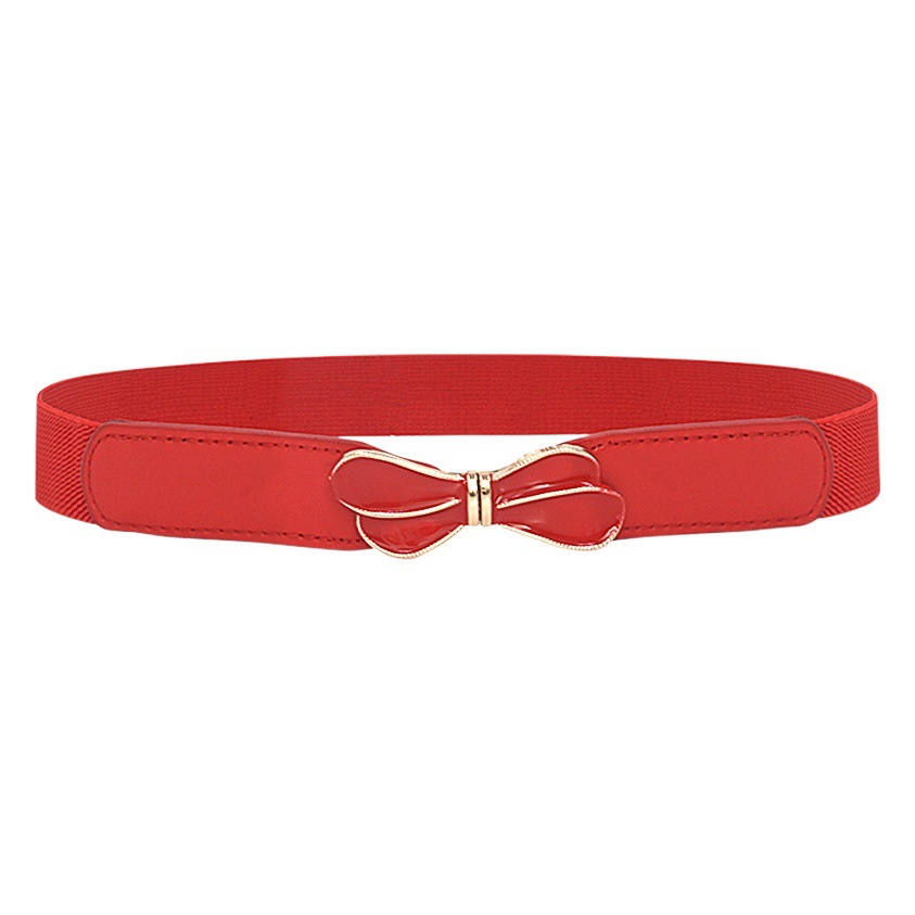 Simple Fashion Elastic Buckle Women's Thin Belt Women's Skirt Decorative Belt Elastic Belt with Belt